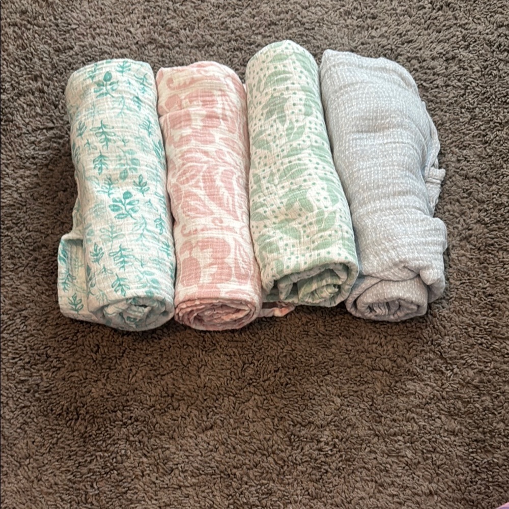 aden + anais Swaddle Blanket Set - Green, Pink, Gray